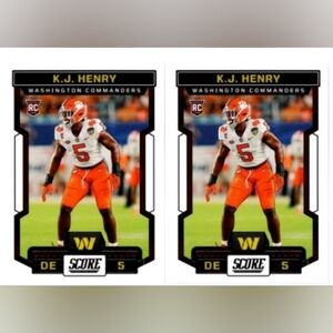 KJ Henry 🏈 NFL Football Trading Cards Lot 🔥 Washington Commanders